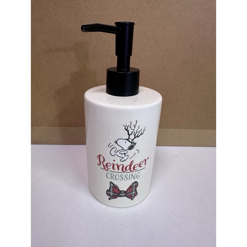 Peanuts Snoopy Christmas Soap Lotion Dispenser "Reindeer Crossing"